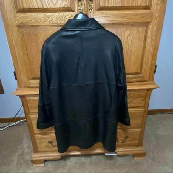 Tibor Leathers VTG Men’s Black Leather Coat Made in USA Thinsulate Lined Sz XL